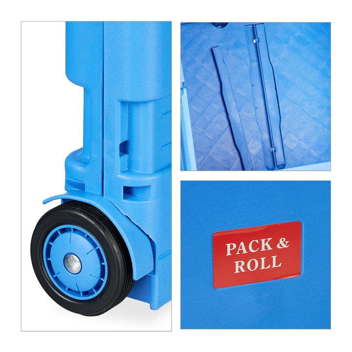 Relaxdays Einkaufstrolley, Klapptrolley mit Rollen & Teleskopgriff, bis 35 kg, Faltbare Einkaufshilf