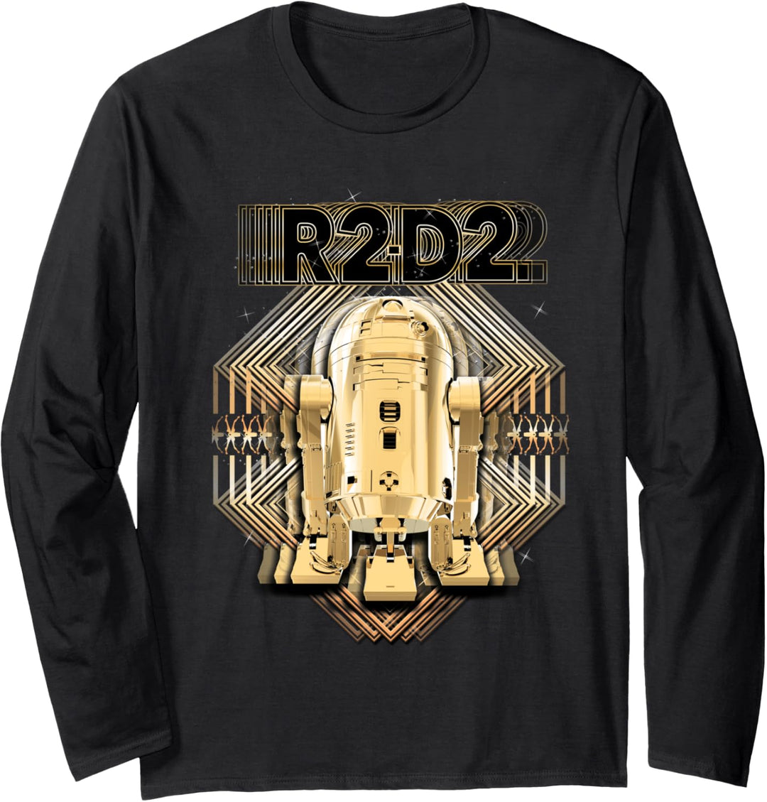 Star Wars Last Jedi R2-D2 Gold Platinum Blur Langarmshirt