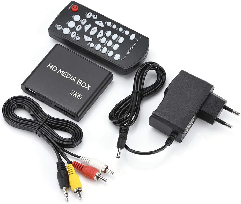 ciciglow Video Media Player, Full HD Box Media Player mit USB-Lesefunktion, Mobile Festplatte, SD-Ka