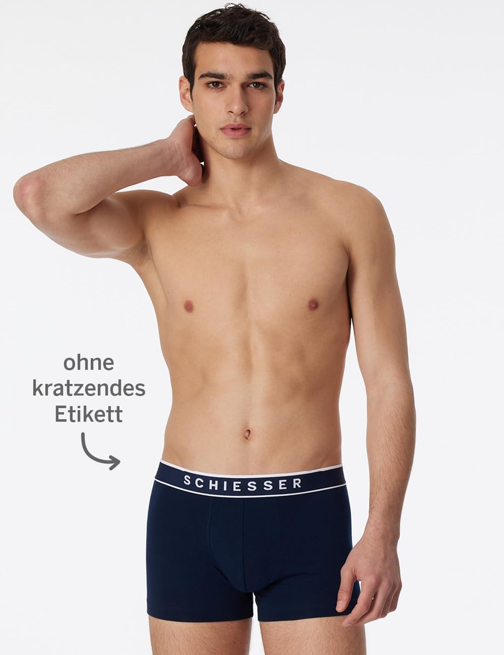 Schiesser Herren 3 PACK Slips Bio Baumwolle - 95/5 Organic M Schwarz, M Schwarz