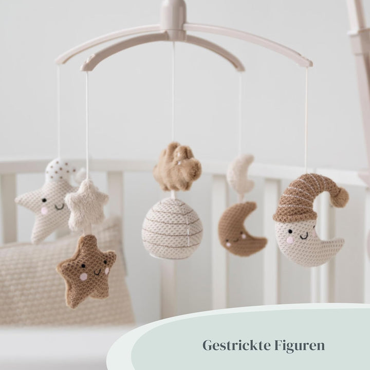 Baby's Only - Musik Mobile Baby Heaven - Mit gestrickten Figuren - Baby Spieluhr mit Musik - Einfach