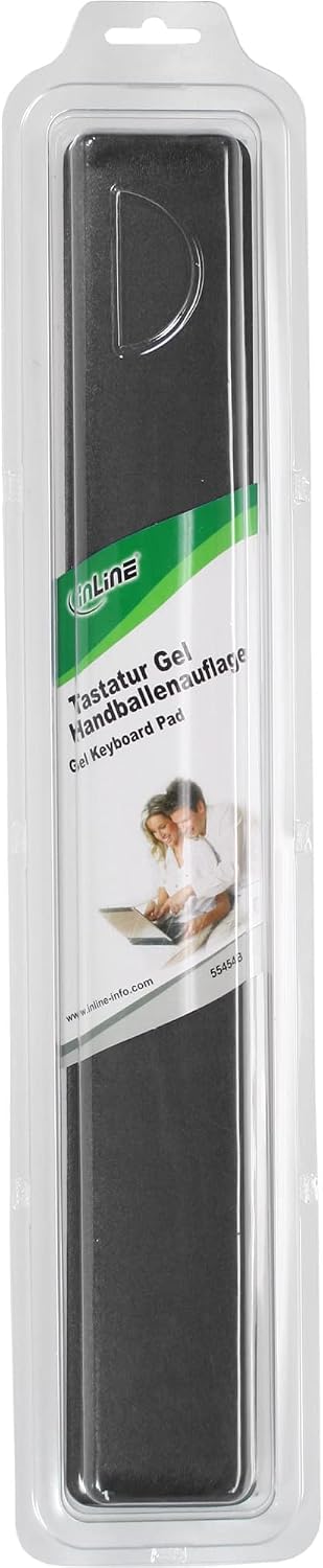 InLine 55454S Tastatur-Pad, schwarz, Gel Handballenauflage, 464x60x23mm