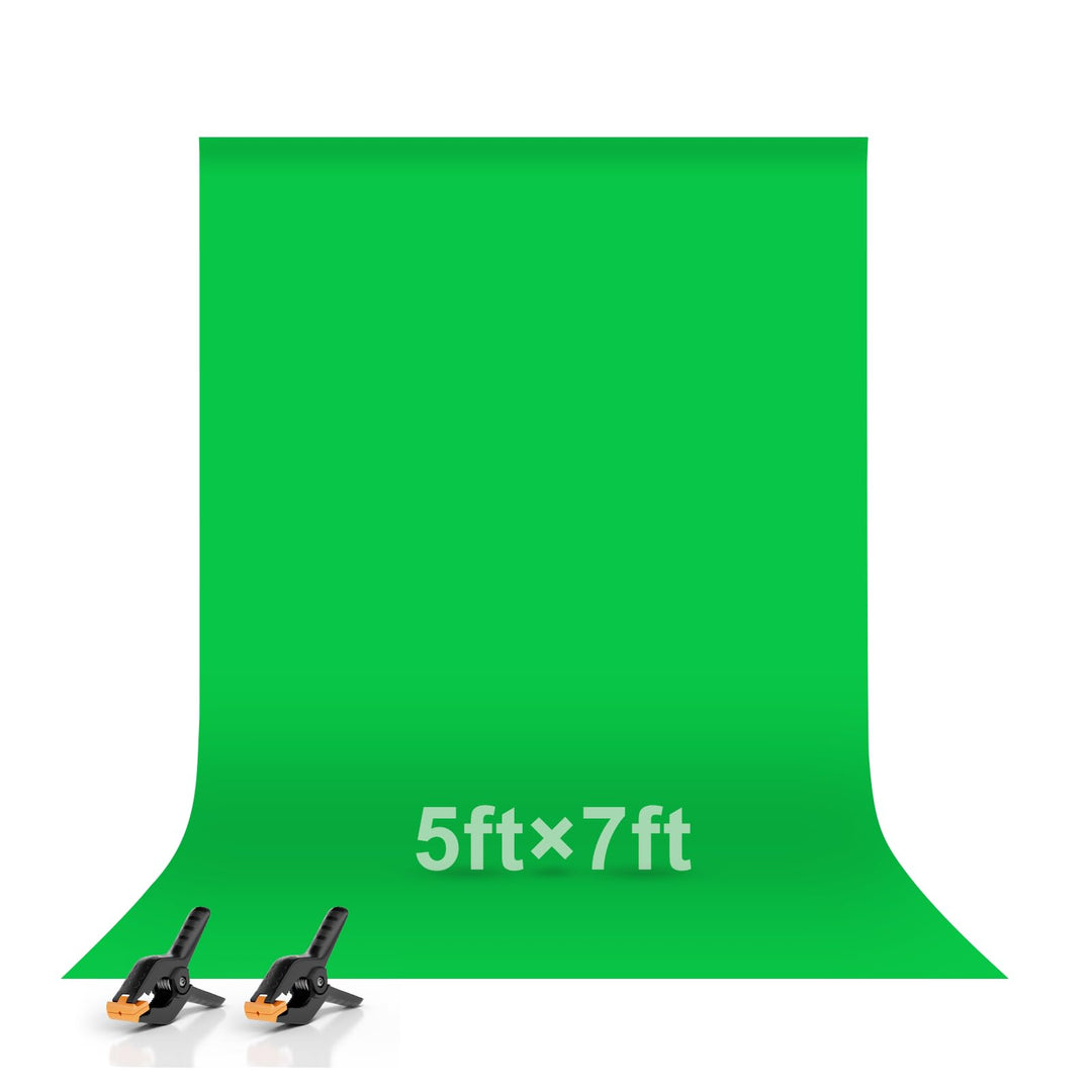 EMART 1,5x2m Greenscreen Grüner Hintergrund Polyester Grüne Chromakey Green Screen Faltbar mit 2 Fed