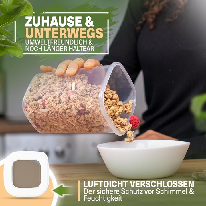 VIWARES Vorratsdosen mit Deckel | 12er Vorratsbehälter Set | BPA-FREI | Zur Müsli Mehl und Zucker Au