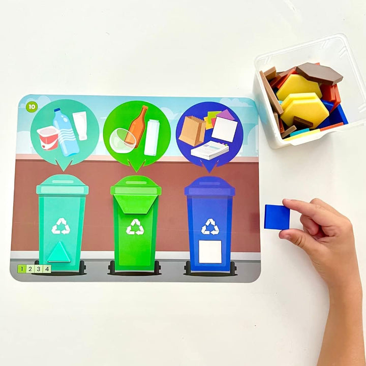 Learning Resources Formsteine-Legeset Recycling und Umweltschutz, Formenpuzzle, Tangram für Kinder i