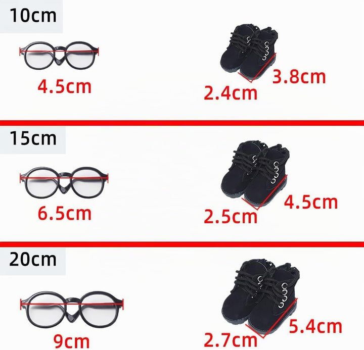 niannyyhouse Lose, solide Kapuzenpullover, Jeans, Brille, hohe Lederschuhe, 10 cm, 15 cm, 20 cm, Plü
