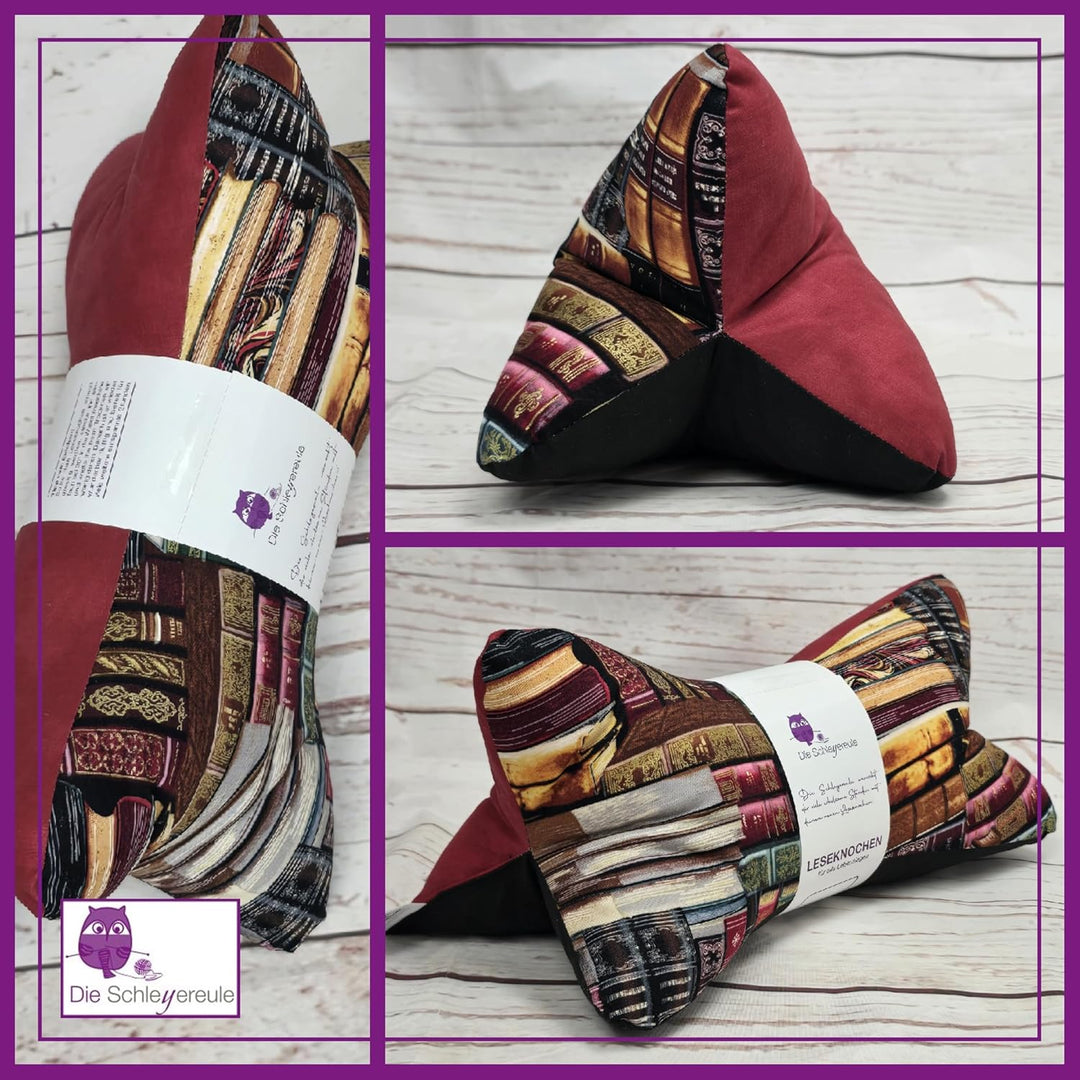 Leseknochen Nackenkissen Handmade in Deutschland, ergonomisch und waschbar, als Nackenrolle, Lesekis