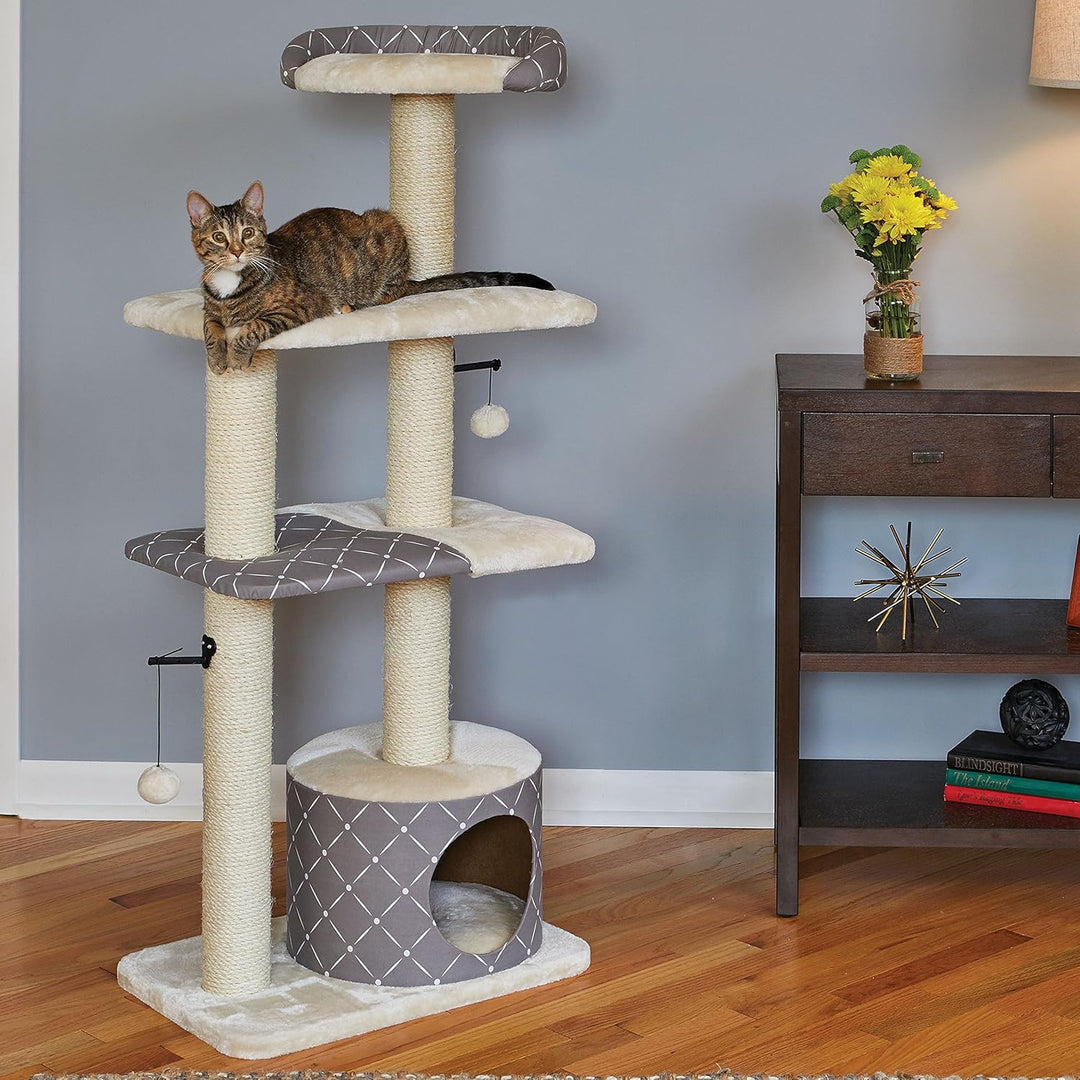Midwest Homes for Pets Kratzbaum, Modell 138T-MRD, Tower-Katzenmöbel, 5 Ebenen, mit Sisal umwickelte