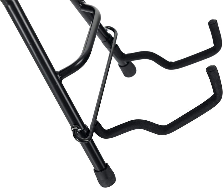 Rocktile Gitarrenhocker mit Gitarrenhalter - Hocker und Ständer in einem - rechteckige Sitzfläche -