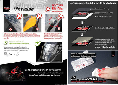 BIKE-label Seitentank Tankpad Carbon Stripes Rot kompatibel für Kawasaki 800143