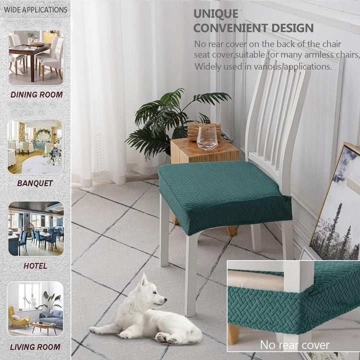 Diamantgitter Jacquard wasserdichte Stuhl Sitzbezüge für Esszimmer Stretch Stuhl Sitzkissen Schonbez
