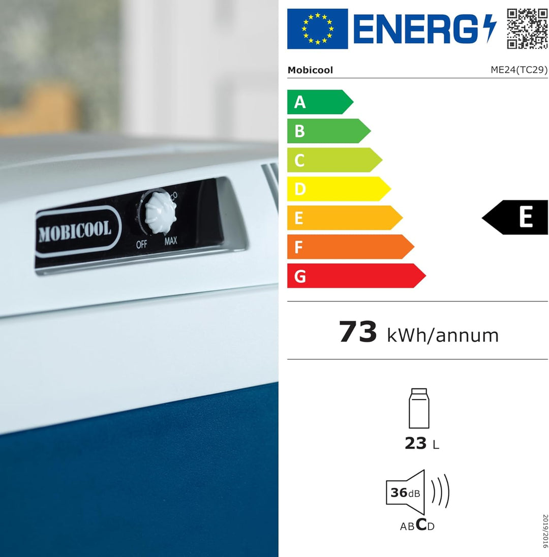 Mobicool ME24 elektrische Kühlbox 23L – 12V und 230V – Kompakte Auto-Kühlbox mit Doppellüfter-System