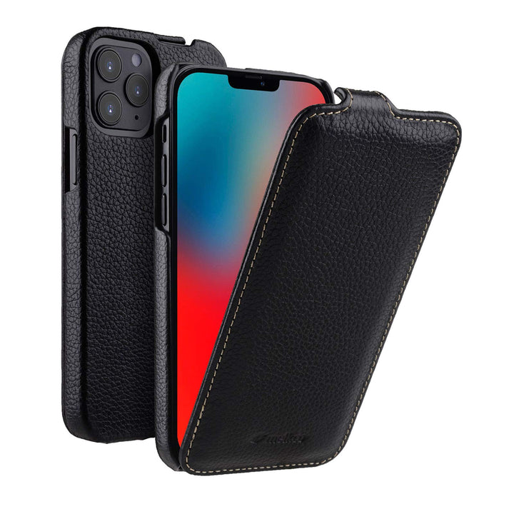 MELCKO Hülle passend für Apple iPhone 12 PRO MAX (6,7 Zoll), Handyhülle mit beschichtetem Leder, Fli