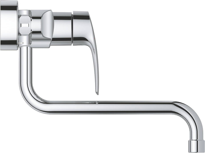 Grohe Wand-Spültisch-Einhebelmischer Eurosmart chr, schwenkb. Auslauf, Ausladung 276mm