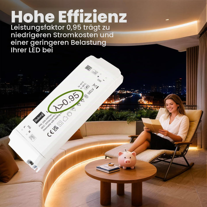 illuburg LED Trafo 24V Dimmbar Triac 33W - 100W für LED Strip Lampe LED Netzteil Treiber Transformat