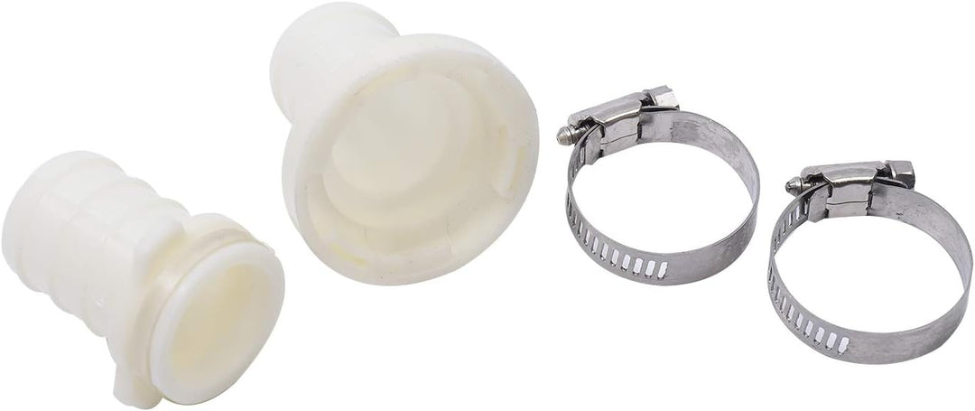 KATSU Flachschlauch Ablaufschlauch 10 m x 32 mm, mit 2 Clips und Schnellkupplungsanschluss, Passend