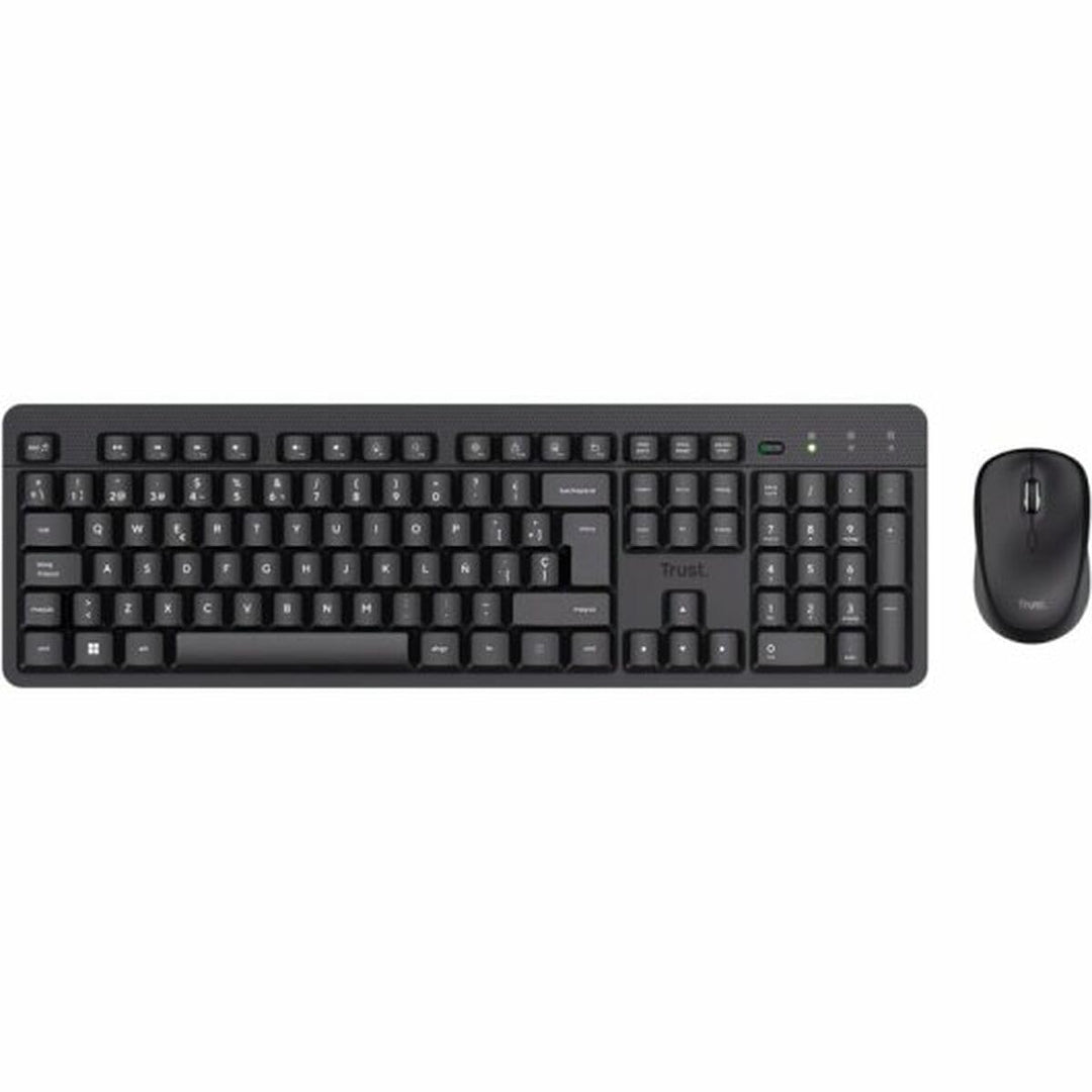 Trust Ymo II Spanisches QWERTY-Layout Tastatur und Maus Set Kabellos Tastatur und Maus Negro, Tastat