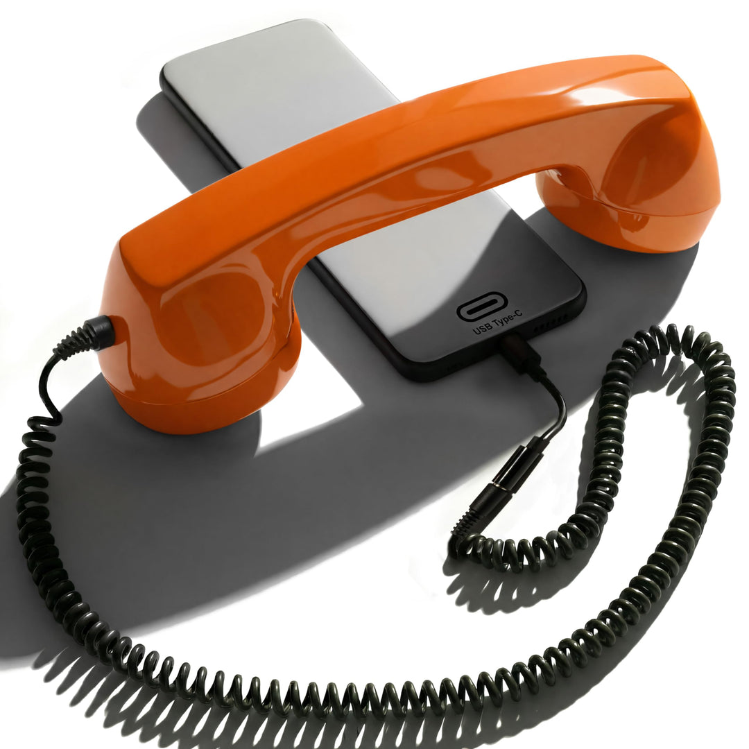 Opis 60s Micro - Retro Handyhörer für Android Smartphones, Tablets, Notebooks und Handys in der Form