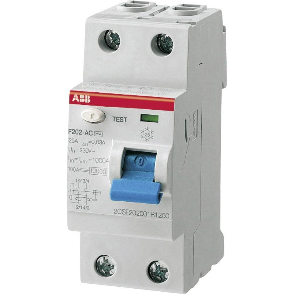 ABB S202 B10 AUTOMATISCHE 6KA 2P & FI-Schutzschalter 2-polig Typ A,"F202A" 25 A, 0,03 A Bundle mit S