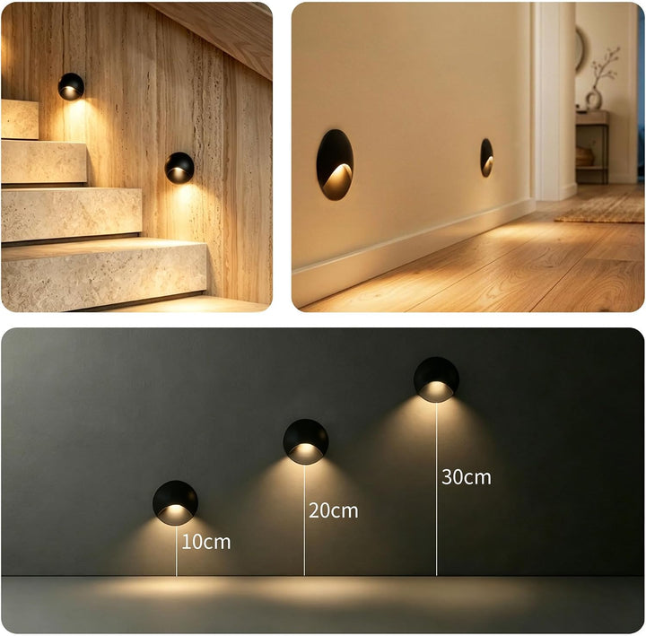 4Stk. LED Einbauleuchte für Treppenleuchte 3W, IP65 Wasserdichte Treppenbeleuchtung Treppen Licht St