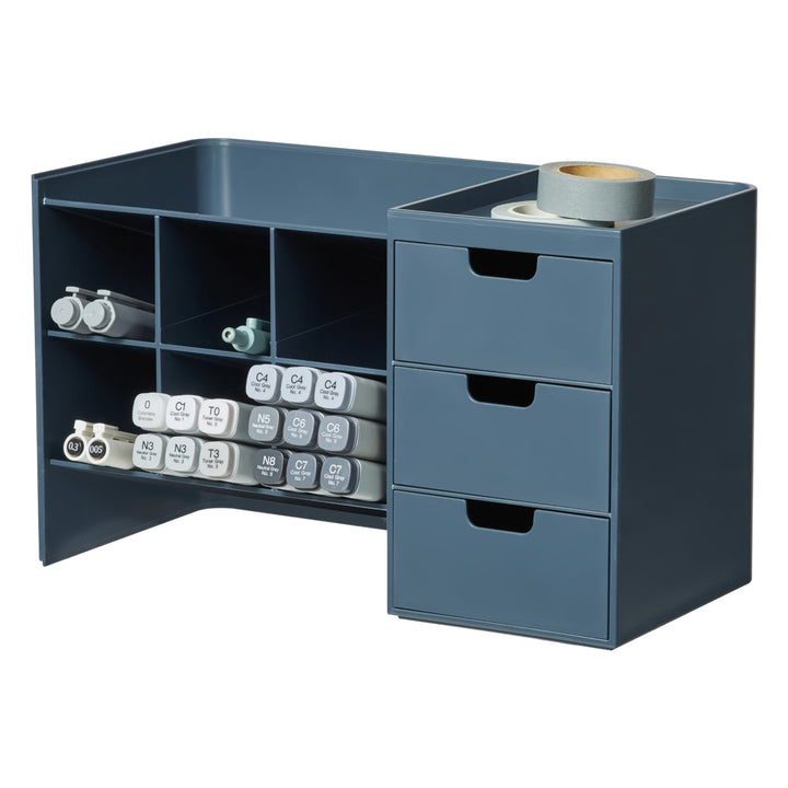 BLUE GINKGO Hive Stack Desk Organizer – Stapelbarer Stiftehalter, Schreibtischorganizer mit Schublad