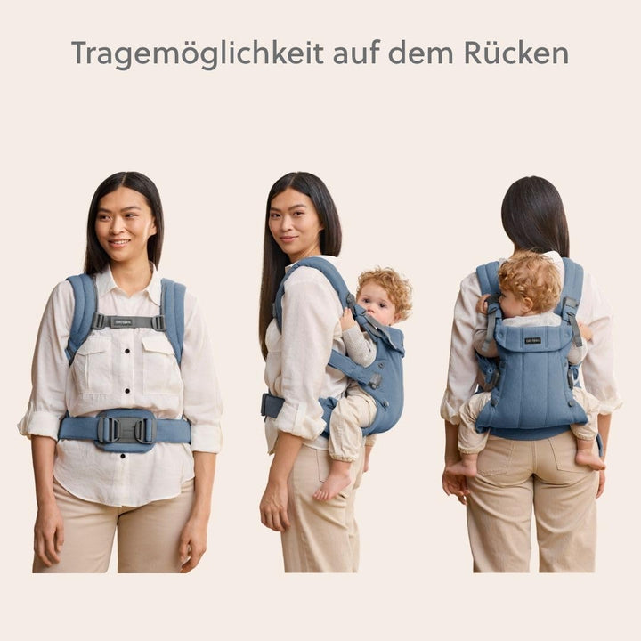 BabyBjörn Babytrage Harmony, Gewebt Melange, Blau Gewebt Melange Blau, Gewebt Melange Blau