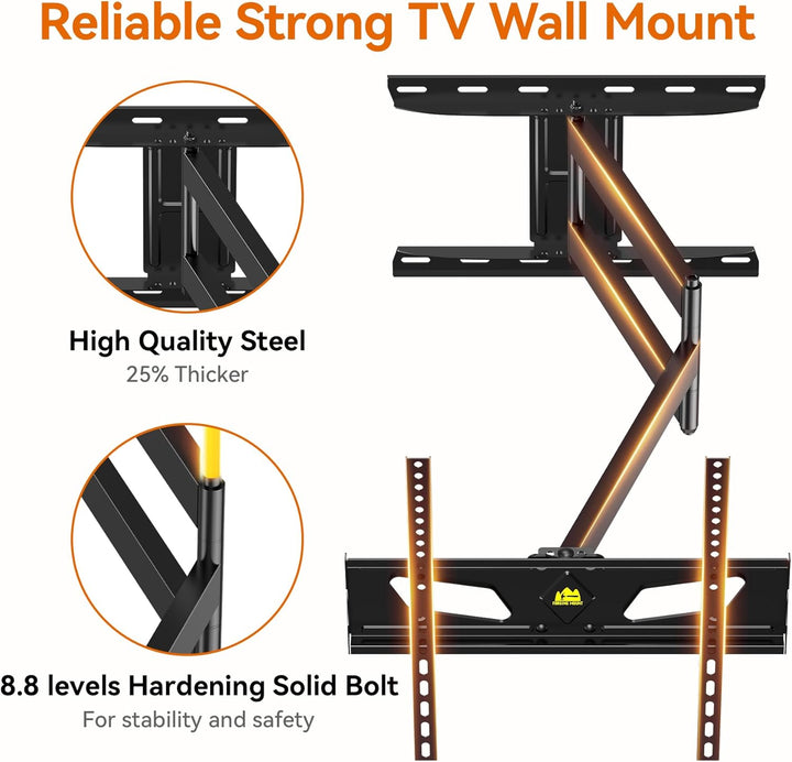 TV Wandhalterung Schwenkbar 90 Grad FORGING MOUNT TV Halterung für 32-65 Zoll Fernseher, 910mm Extra