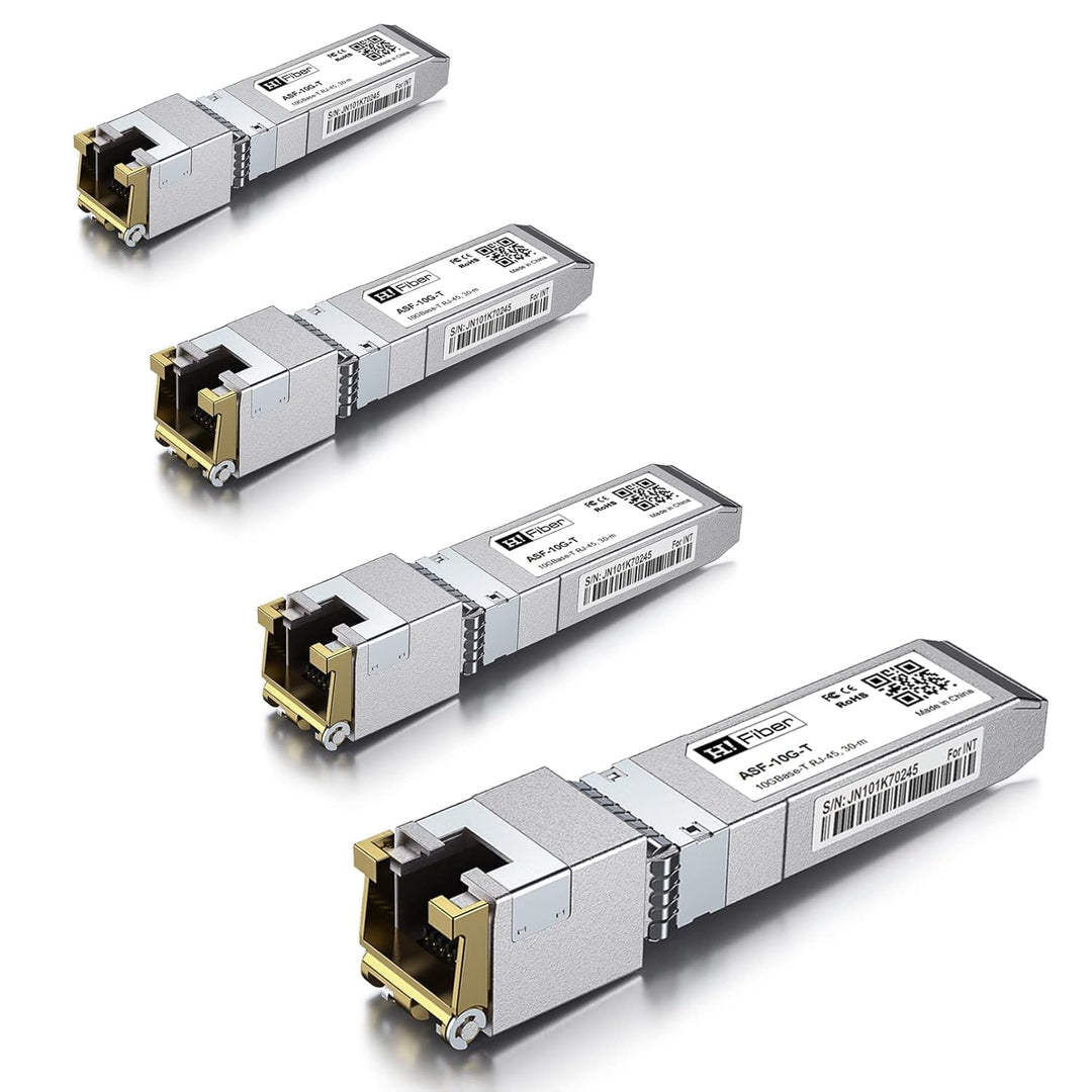 H!Fiber 1.25/2.5/5/10G SFP+ to RJ45 Module, 4 Pack 10Gbase-T Ethernet SFP+ Copper Transceiver for Ci