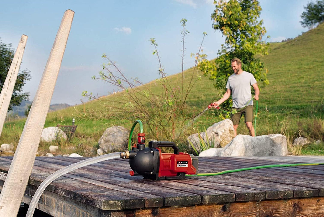 Einhell Akku-Gartenpumpe AQUINNA 36/30 Power X-Change (2 x 18V, 2-Stufen ECO-Schalter, Wasserablasss