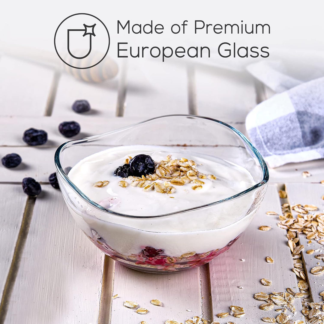 CRYSTALIA Premium Glas Dessertschalen Set 6, 310ml 100% BLEI FREI Stabelbare Glasschalen, Dessertglä