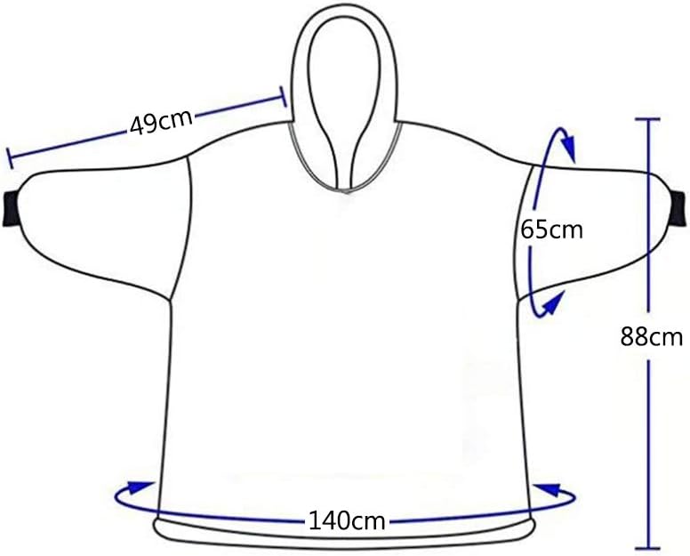 Shamdon Home Collection Oversize Hoodie Decke Damen, Unisex Kapuzenpullover, Riesen-Sweatshirt, Supe