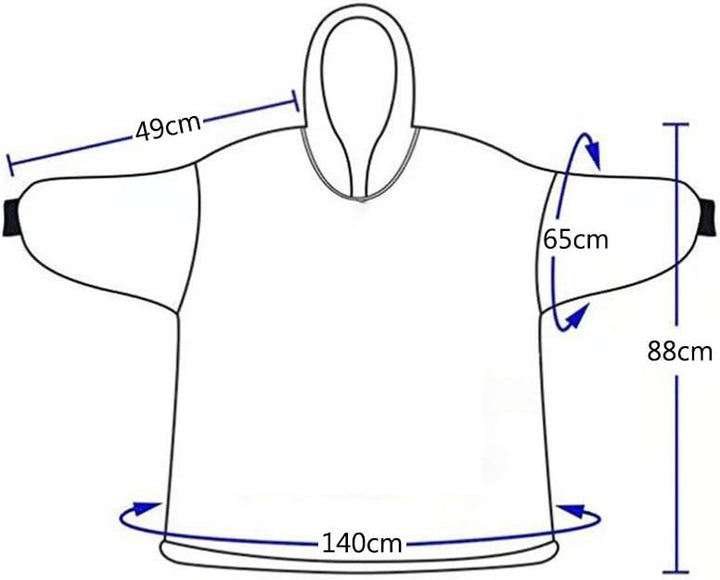 Shamdon Home Collection Oversize Hoodie Decke Damen, Unisex Kapuzenpullover, Riesen-Sweatshirt, Supe