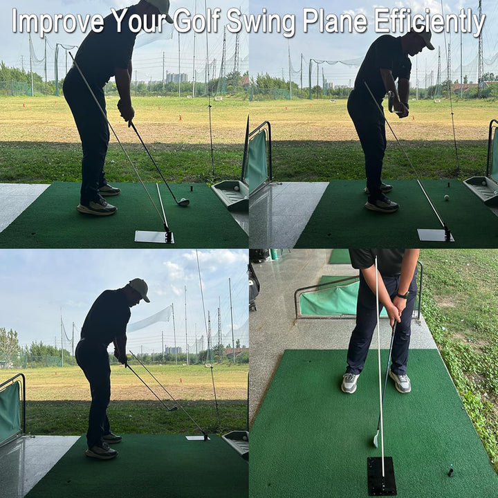 FINGER TEN Golf Alignment Stick Trainingshilfe Eisenplatte, Golfübungsstangen Putten Trainer Ausrich