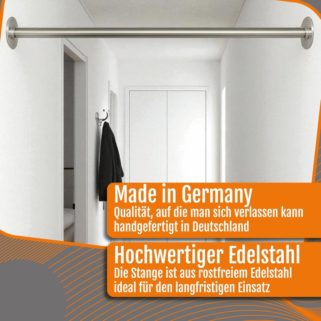 Klimmzugstange aus Edelstahl für Wandmontage robuste Reckstange für Klimmzüge, Calisthenics & Traini