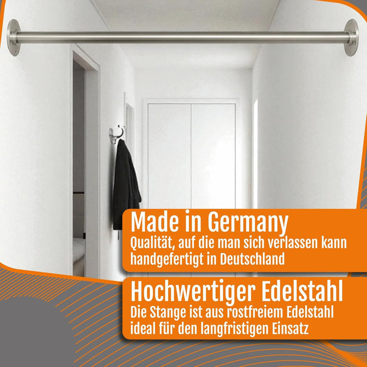 Klimmzugstange aus Edelstahl für Wandmontage robuste Reckstange für Klimmzüge, Calisthenics & Traini