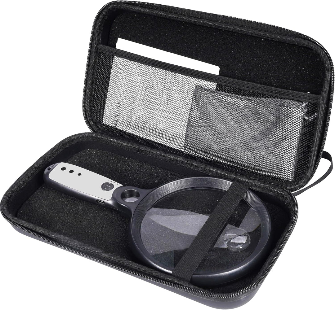 Lupe mit Licht USB Aufladbar und Aufbewahrungskoffer, 10X 20X 45X Vergrösserungsglas, 37 LED Beleuch