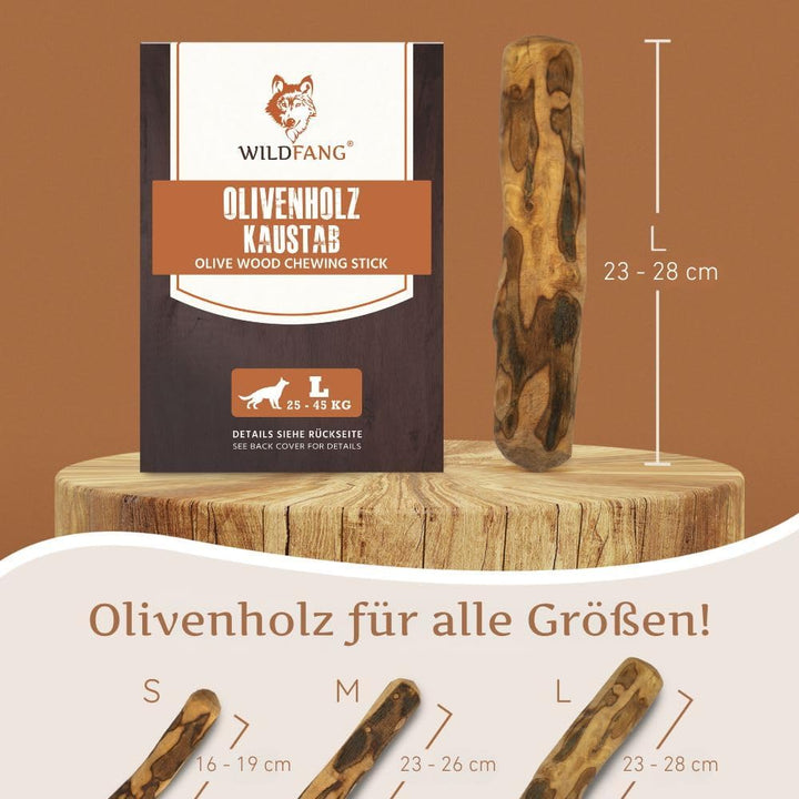 Wildfang® Olivenholz Kauholz für Hunde | Holzknochen Olivenholz | natürliches Kauspielzeug aus Olive
