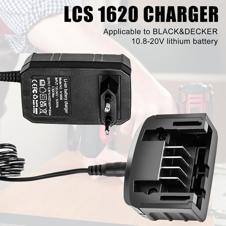 Ladegerät Lithium 18V/20V, Ladegerät Kompatibel mit Black & Decker, 18V/20V Lithium-Akku Ladegerät f