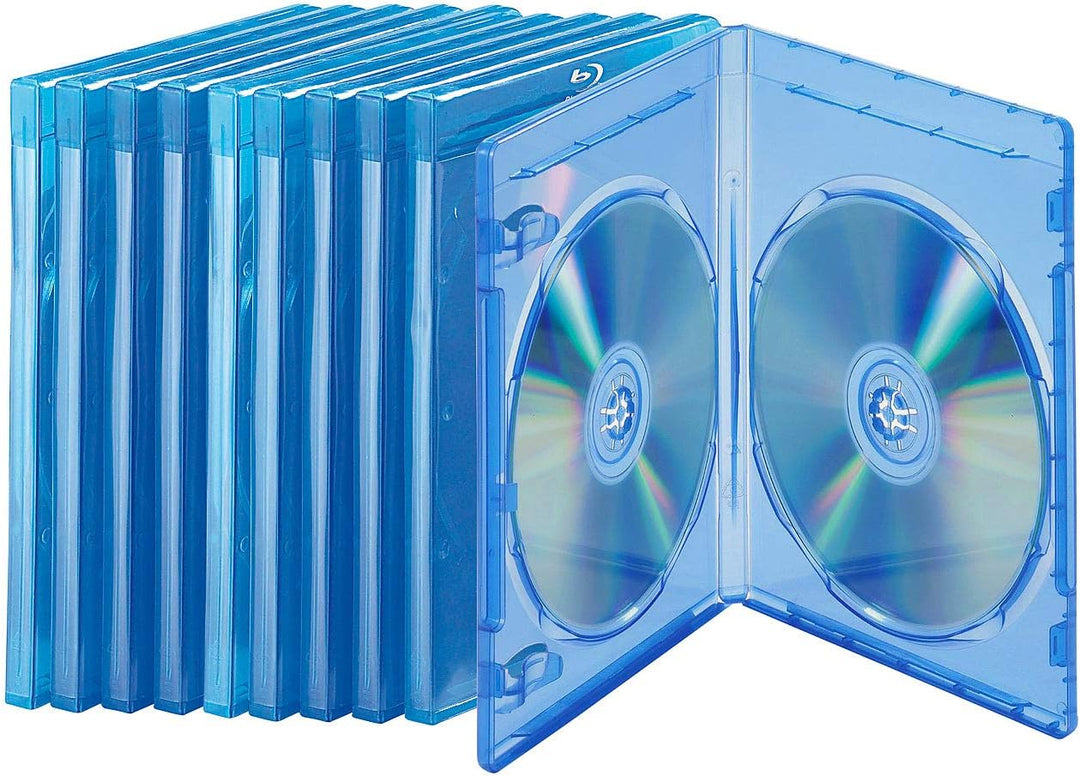 PEARL Blue ray Hülle: Blu-ray Soft-Hüllen blau-transparent im 50er-Pack für 2 Discs (Bluray Cases, L