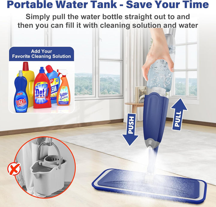 Sprühwischer Bodenwischer mit Sprühfunktion, Wischmopp mit Sprühfunktion Wischer Boden Spray Mop mit