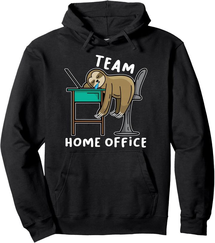 Team Home Office - Schlafendes Faultier Im Büro Lustig Humor Pullover Hoodie