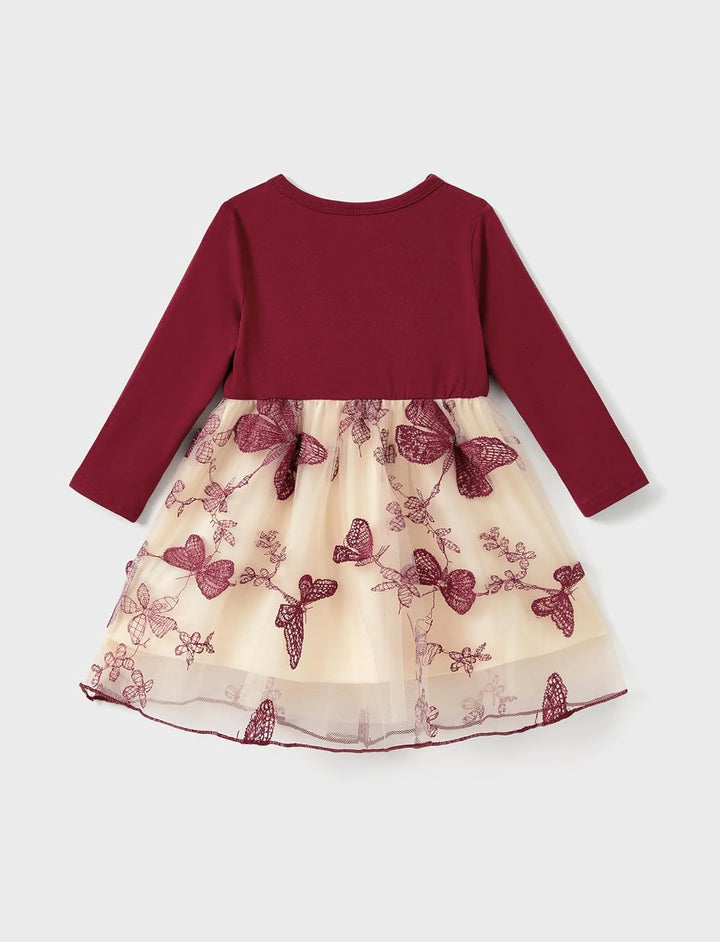 PATPAT Familien Outfit Set Langarm - Partnerlook Mutter Tochter Kleid Langarm T-Shirt & Mutter Kind