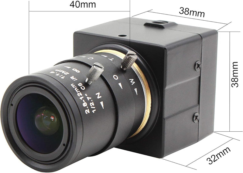 ELP 0.01 Lux Webcam 1080P Weitwinkel Einstellbar 2.8-12mm Vario Objektiv Low Illumination Minikamera