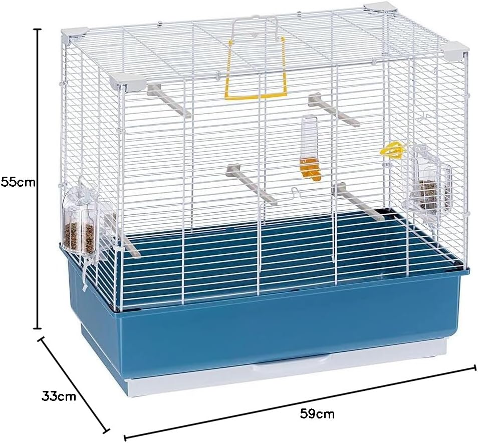 Ferplast Vogelkäfig Wellensittich Käfig Exotenkäfig, inkl. Vogelspielzeug, Vogel-Futternapf, Vogel-S