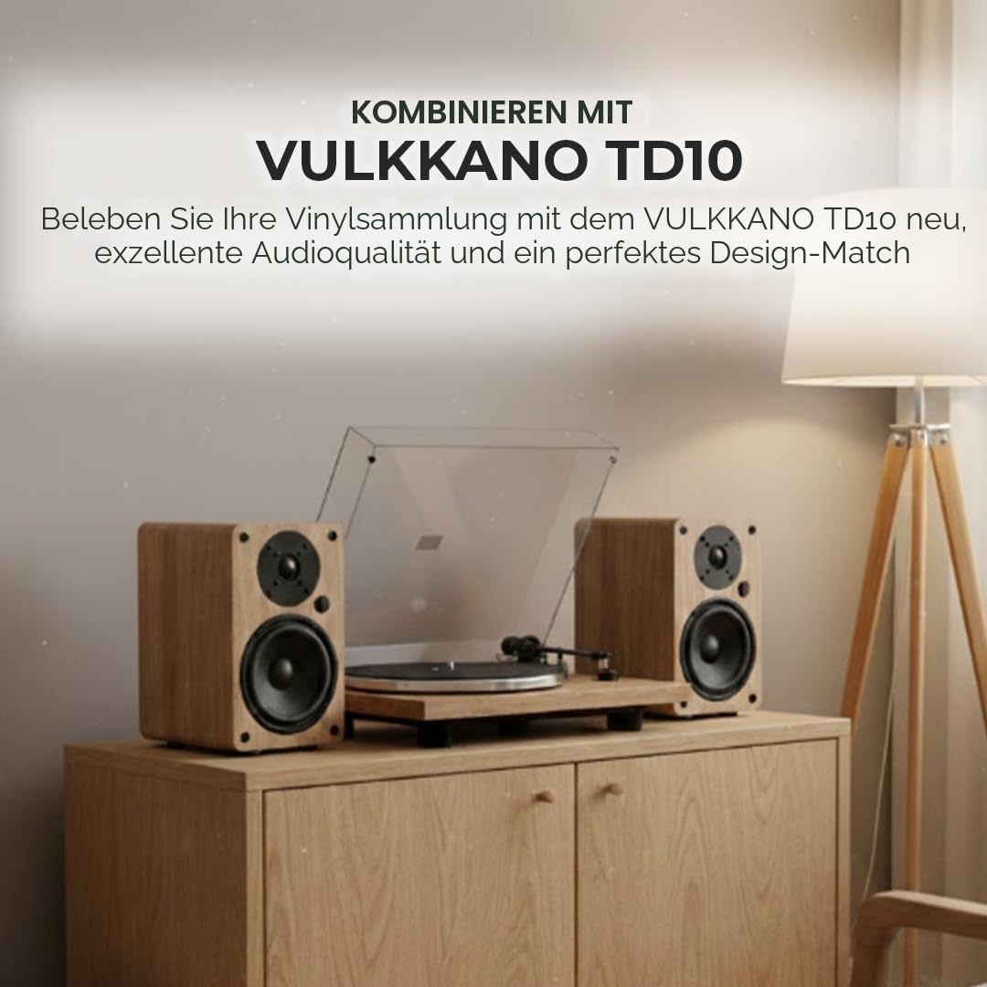 VULKKANO A5 ARC Aktivlautsprecher mit 5.25" Woofer, Bluetooth 5.0, HDMI ARC, Optische, RCA, USB, mit