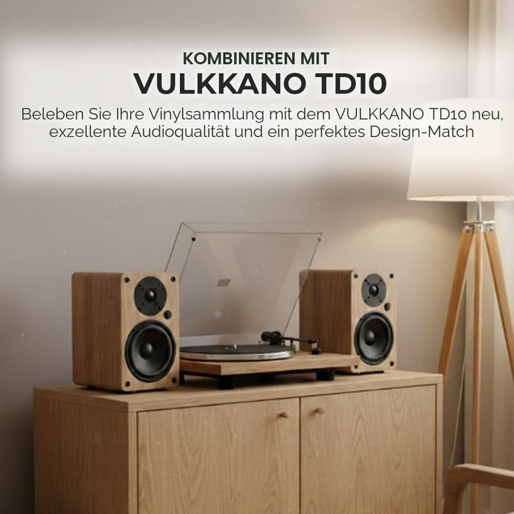 VULKKANO A5 ARC Aktivlautsprecher mit 5.25" Woofer, Bluetooth 5.0, HDMI ARC, Optische, RCA, USB, mit