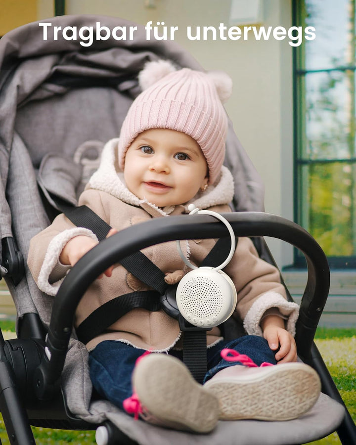Glocusent White Noise Machine Baby mit Nachtlicht Dimmbar – 34 Klänge Weisses Rauschen Baby Tragbar,