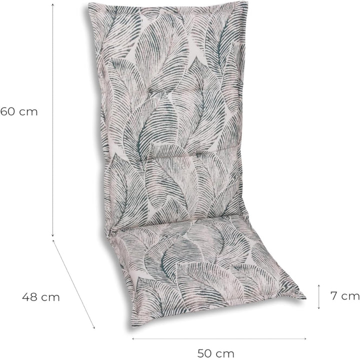 Bequeme und attraktive Polsterauflagen für Mittellehner-Gartenstühle (2er-Set, Blattmotiv gross Natu