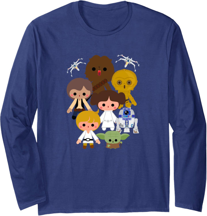 Star Wars Cute Kawaii Style Heroes Langarmshirt