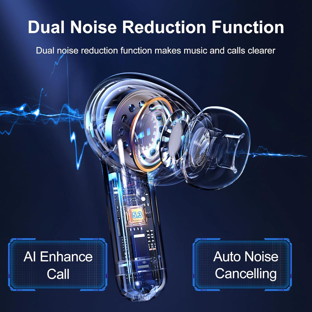 Bluetooth Kopfhörer Kabellos In Ear, Blackview Wireless Earbuds mit 4 ENC & ANC Noise Cancelling Mik